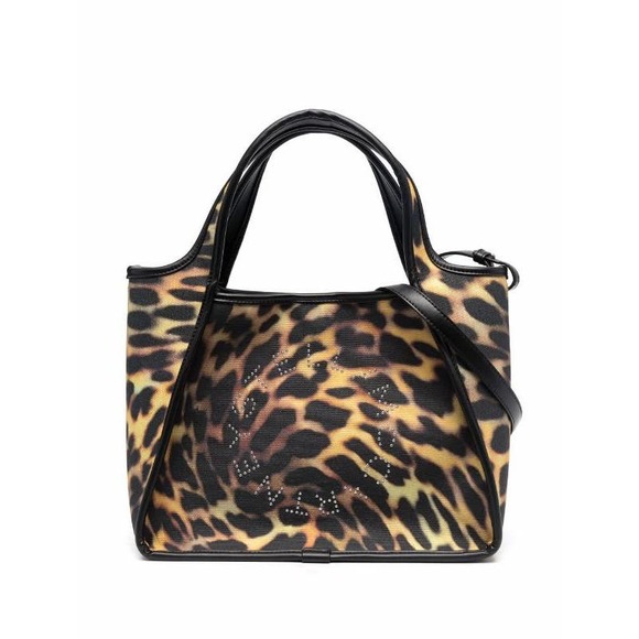 Stella McCartney Handbags - Stella McCartney Leopard-Print Studded Logo Tote Bag